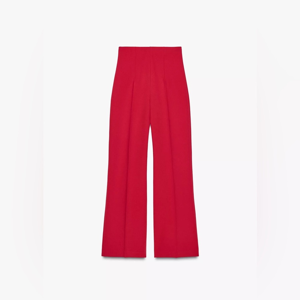 Zara Red Wide Leg Women's Pants Size Small NYE Holiday